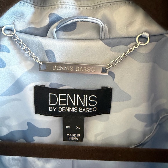 dennis basso Light Blue Camo Trench Coat - Picture 2 of 7
